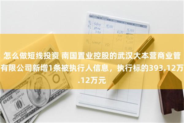 怎么做短线投资 南国置业控股的武汉大本营商业管理有限公司新增1条被执行人信息，执行标的393.12万元