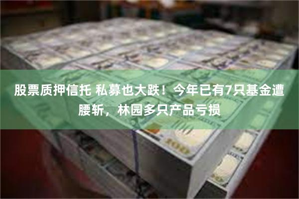 股票质押信托 私募也大跌！今年已有7只基金遭腰斩，林园多只产品亏损